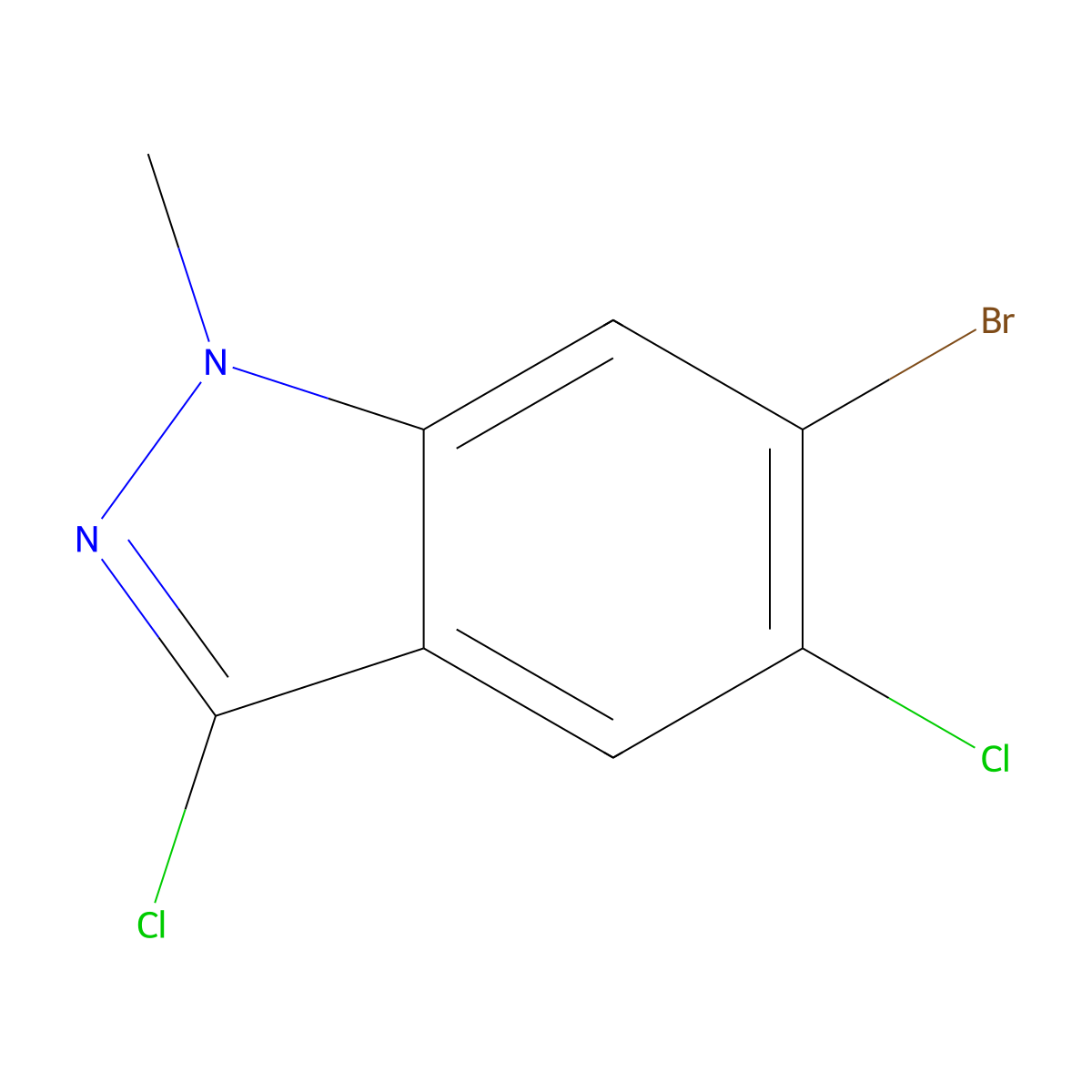 6-Bromo-3,5-dichloro-1-methyl-1H-indazole molecular structure, CAS 1860028-28-9