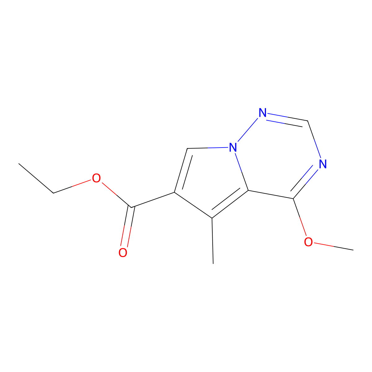 Ethyl 4-methoxy-5-methylpyrrolo[2,1-f][1,2,4]triazine-6-carboxylate molecular structure, CAS 1860028-32-5