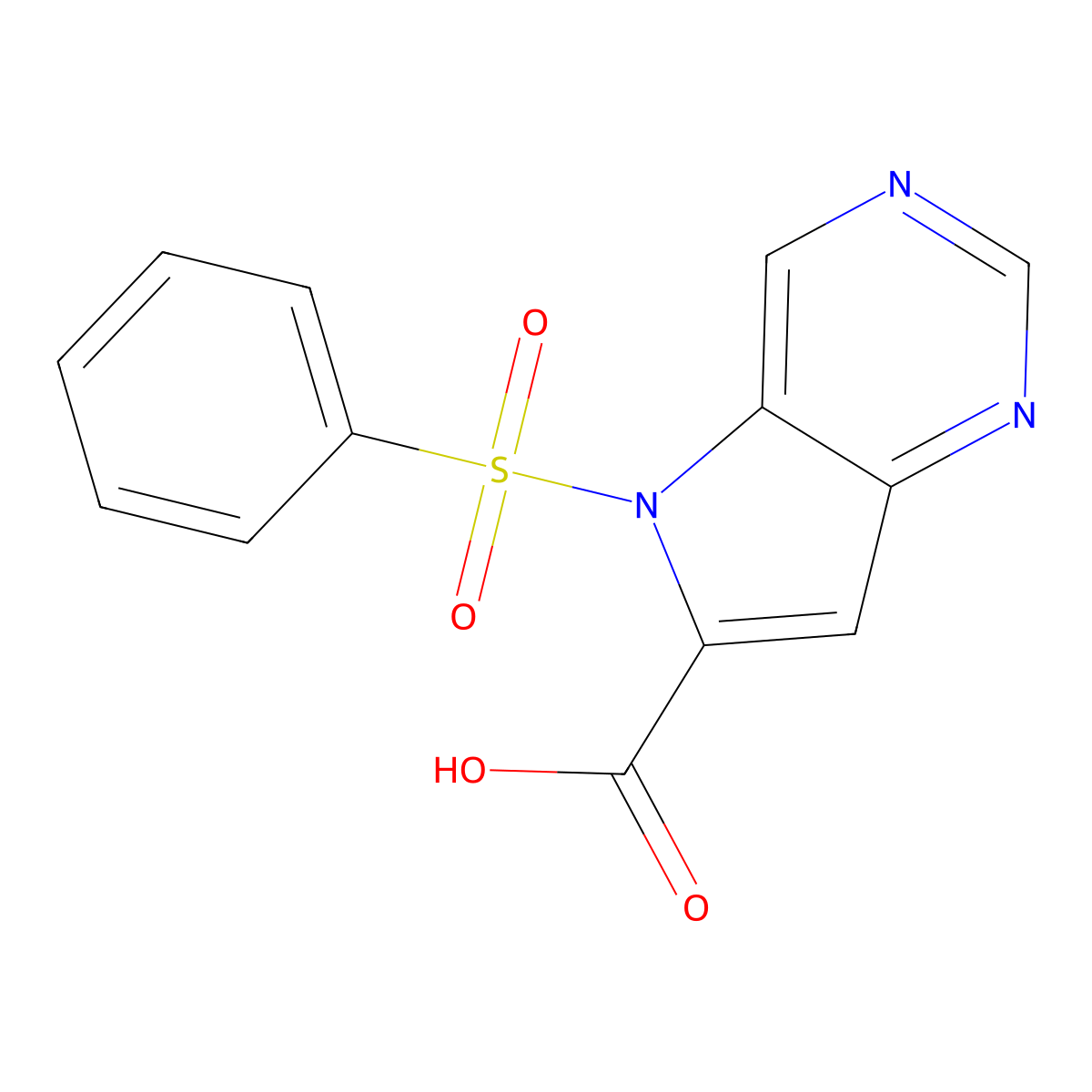 5-Benzenesulfonyl-5H-pyrrolo[3,2-d]pyrimidine-6-carboxylic acid molecular structure, CAS 1860028-33-6