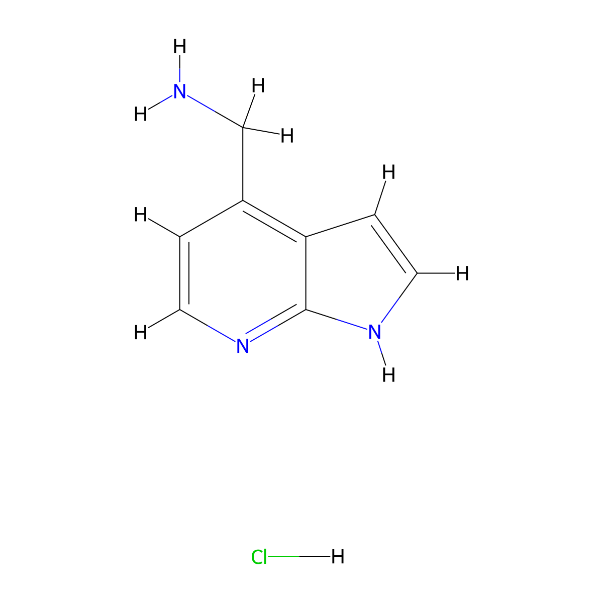 (1H-Pyrrolo[2,3-b]pyridin-4-yl)methanamine hydrochloride molecular structure, CAS 1860028-34-7