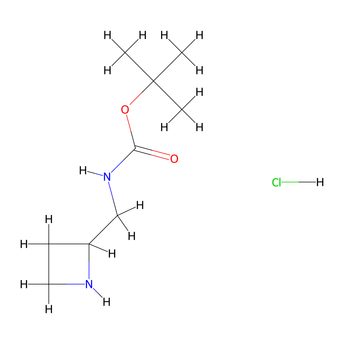 tert-Butyl N-[(azetidin-2-yl)methyl]carbamate hydrochloride molecular structure, CAS 1860028-36-9