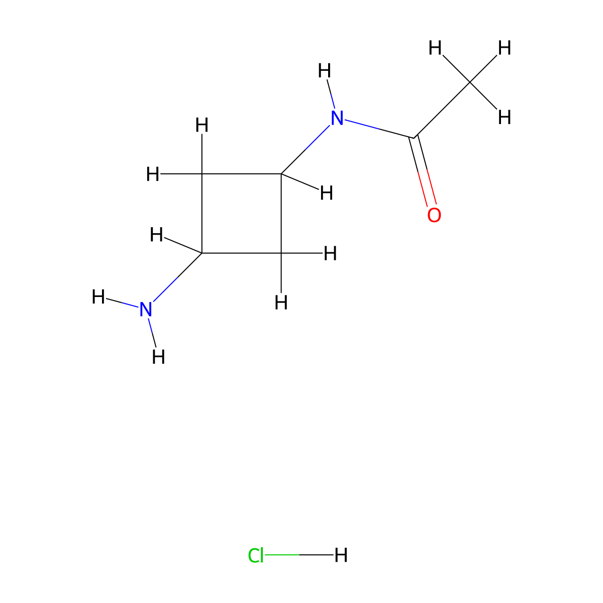 N-(3-aminocyclobutyl)acetamide hydrochloride molecular structure, CAS 1860028-37-0