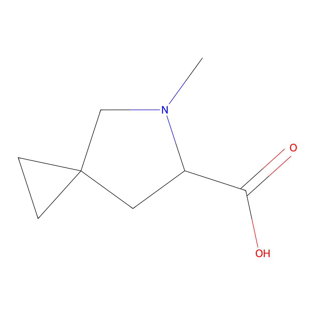 (S)-5-Methyl-5-azaspiro[2.4]heptane-6-carboxylic acid molecular structure, CAS 1860033-47-1