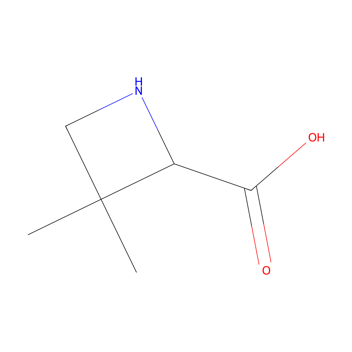 (S)-3,3-Dimethylazetidine-2-carboxylic acid molecular structure, CAS 1860033-50-6