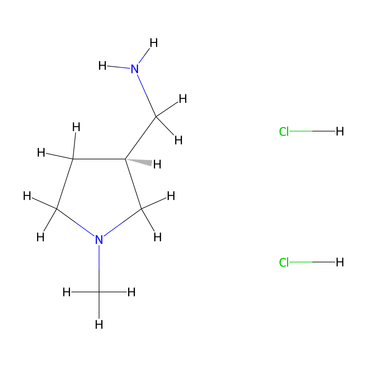 [(3S)-1-Methylpyrrolidin-3-yl]methanamine dihydrochloride molecular structure, CAS 1860033-51-7