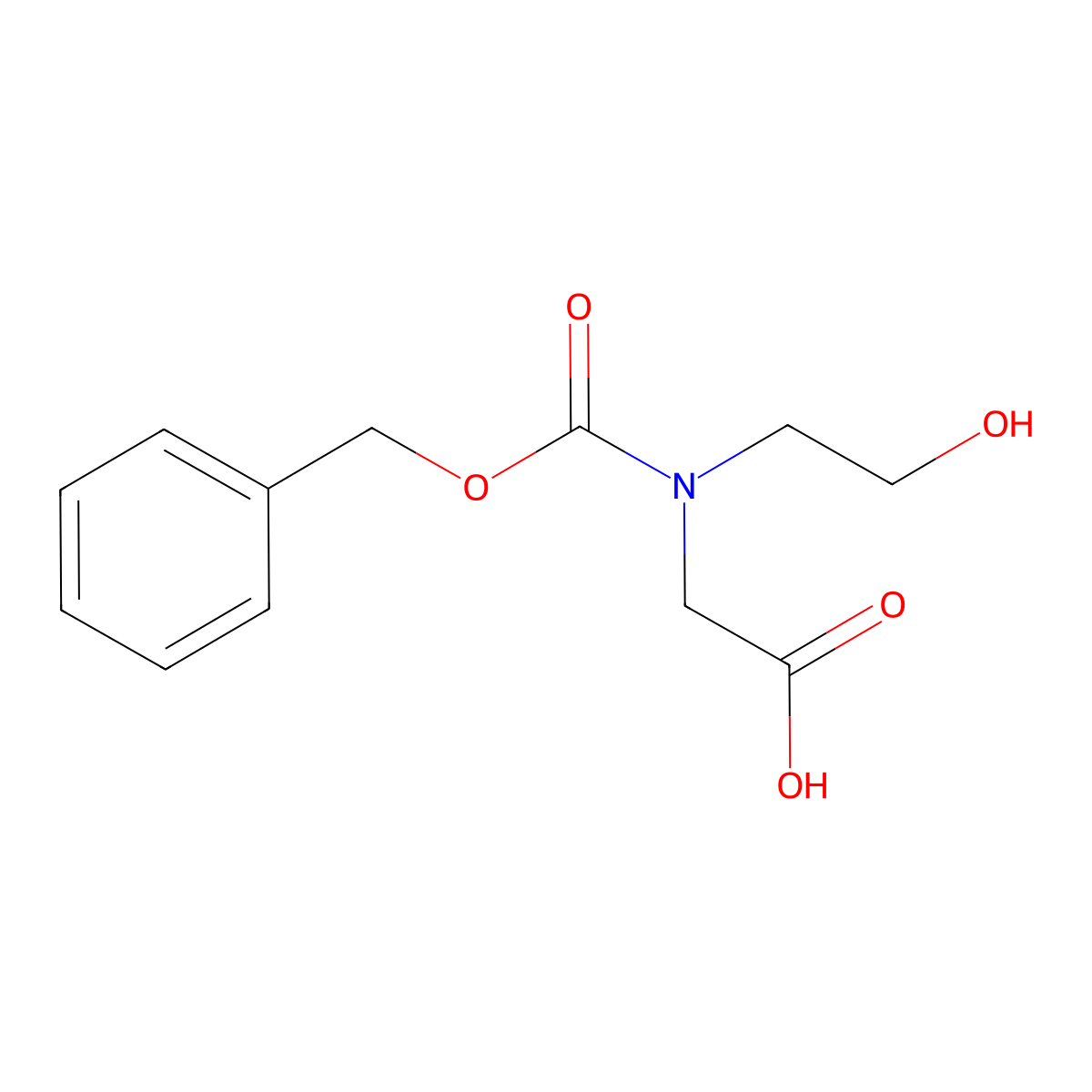 2-{[(Benzyloxy)carbonyl](2-hydroxyethyl)amino}acetic acid molecular structure, CAS 1860074-85-6