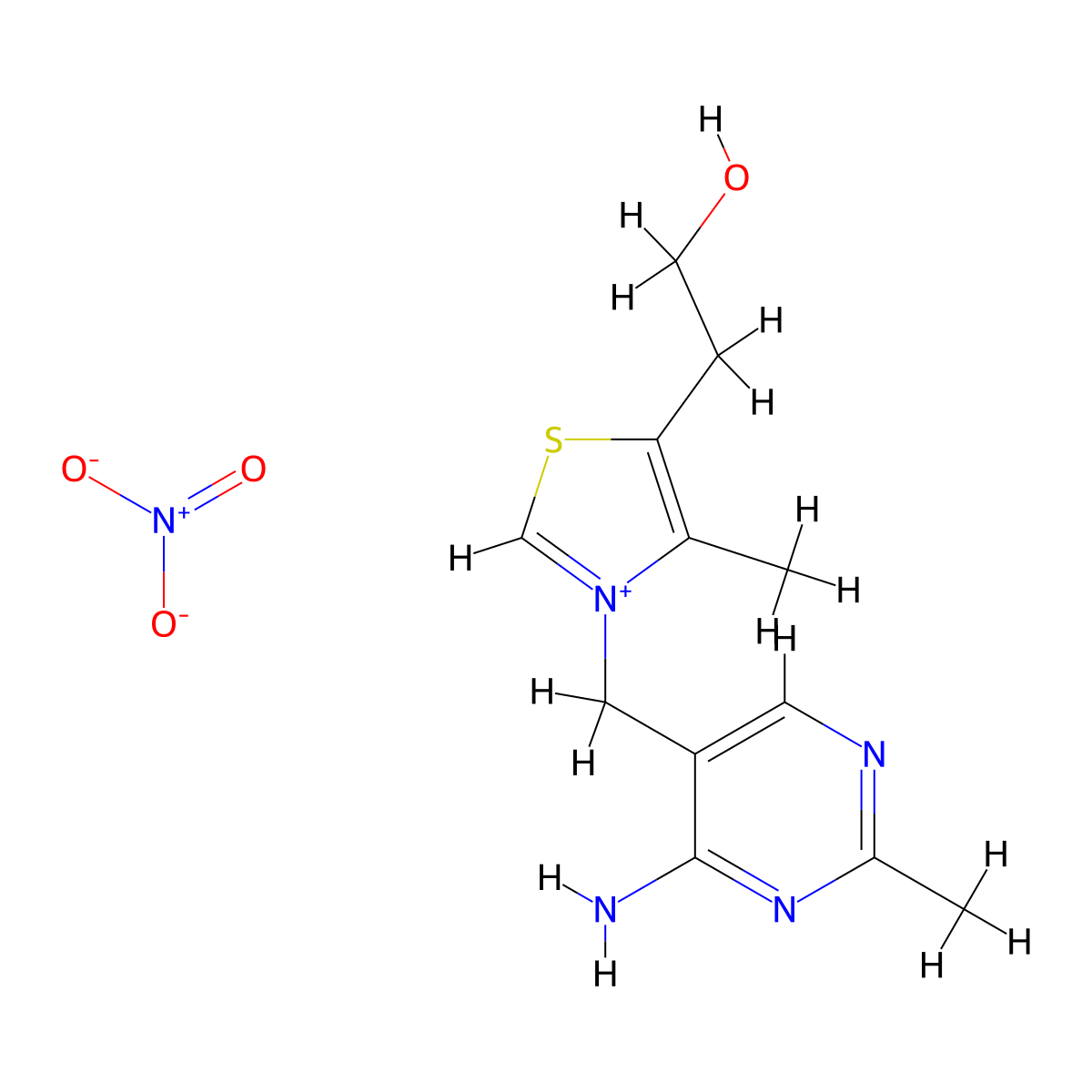 Thiamine Nitrate molecular structure, CAS 18601-90-6