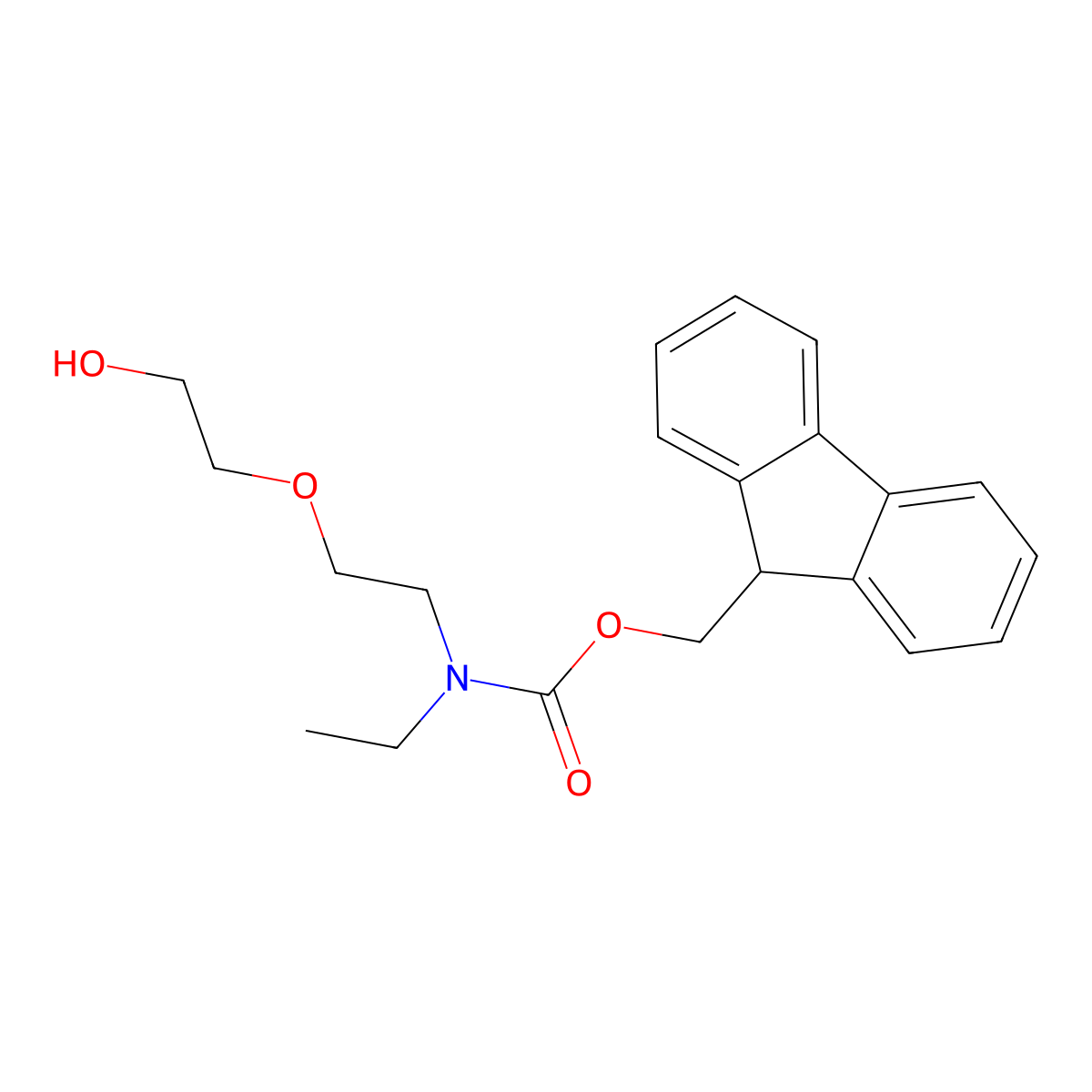 (9H-fluoren-9-yl)methyl N-ethyl-N-[2-(2-hydroxyethoxy)ethyl]carbamate molecular structure, CAS 1860166-31-9
