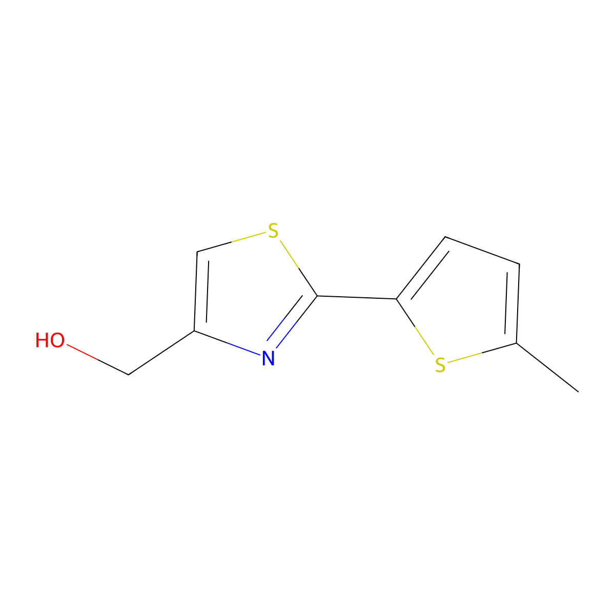 (2-(5-Methylthiophen-2-yl)thiazol-4-yl)methanol molecular structure, CAS 1860179-41-4