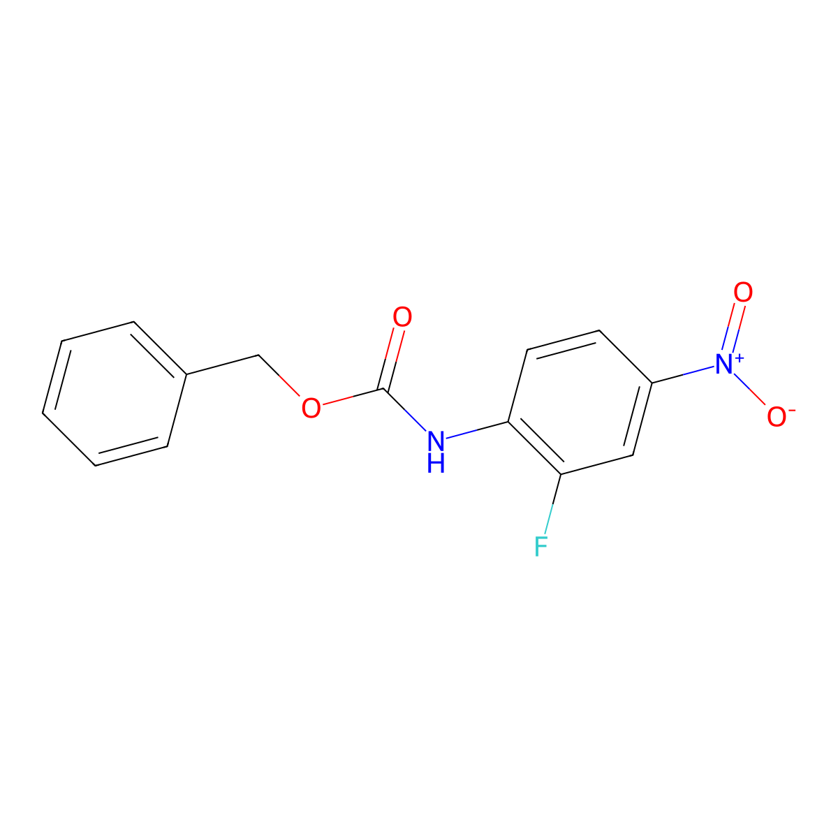Benzyl N-(2-fluoro-4-nitrophenyl)carbamate molecular structure, CAS 1860186-98-6