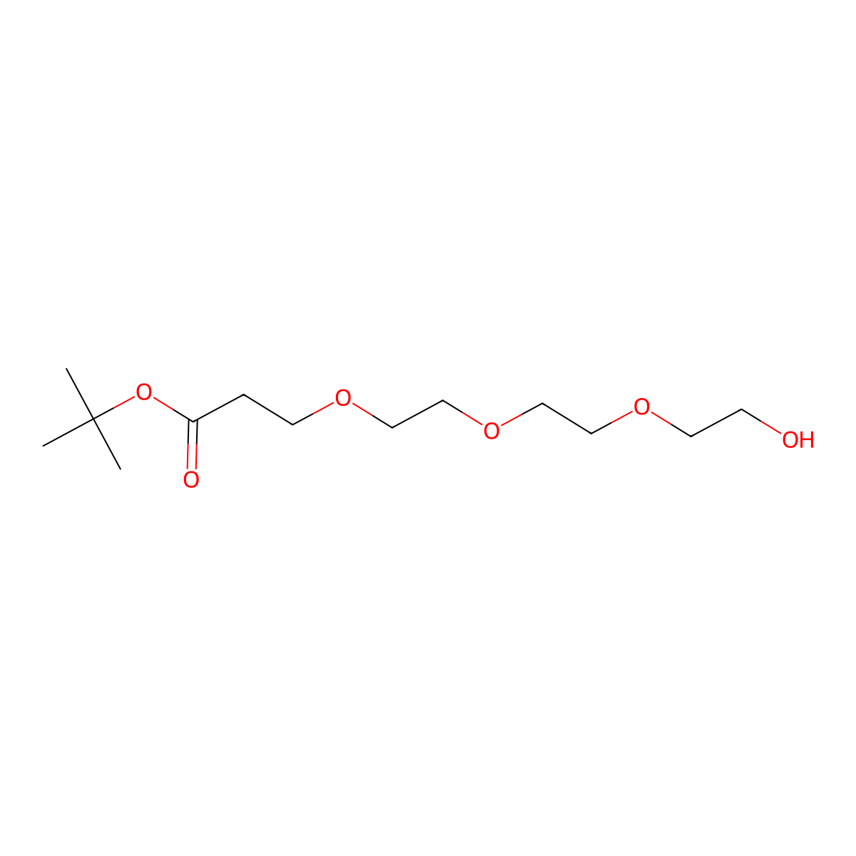 tert-Butyl 12-hydroxy-4,7,10-trioxadodecanoate molecular structure, CAS 186020-66-6