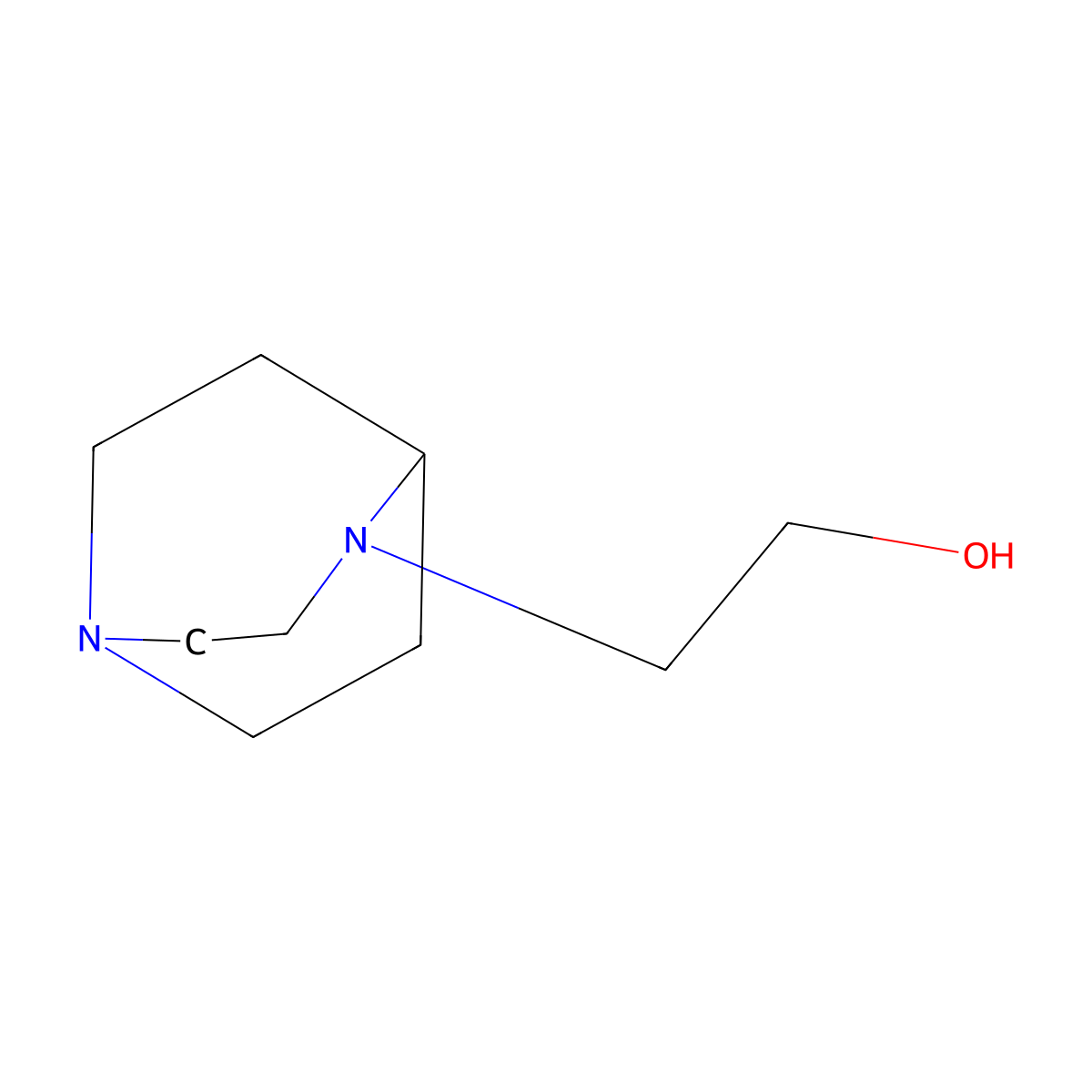 2-{1,4-Diazabicyclo[3.2.2]nonan-4-yl}ethan-1-ol molecular structure, CAS 1860240-14-7