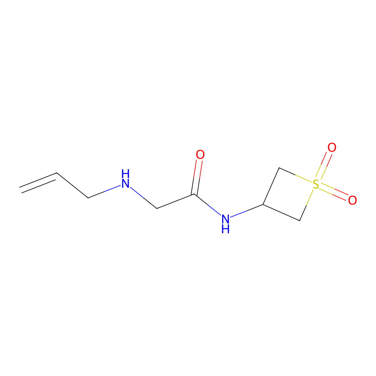 2-(Allylamino)-N-(1,1-dioxidothietan-3-yl)acetamide molecular structure, CAS 1860249-06-4