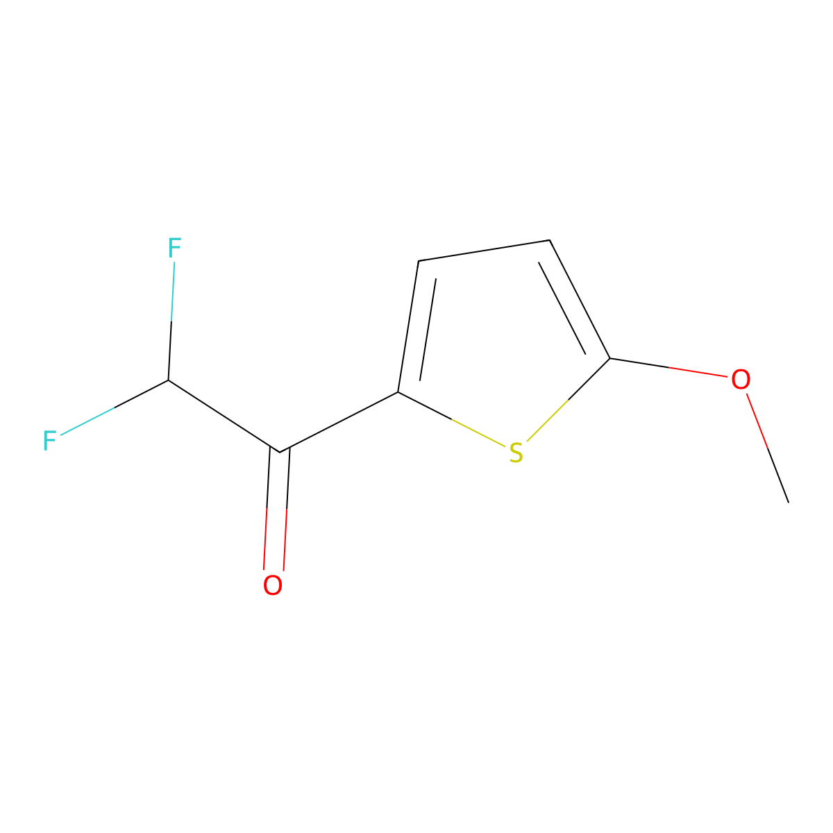 2,2-Difluoro-1-(5-methoxythiophen-2-yl)ethanone molecular structure, CAS 1860279-97-5