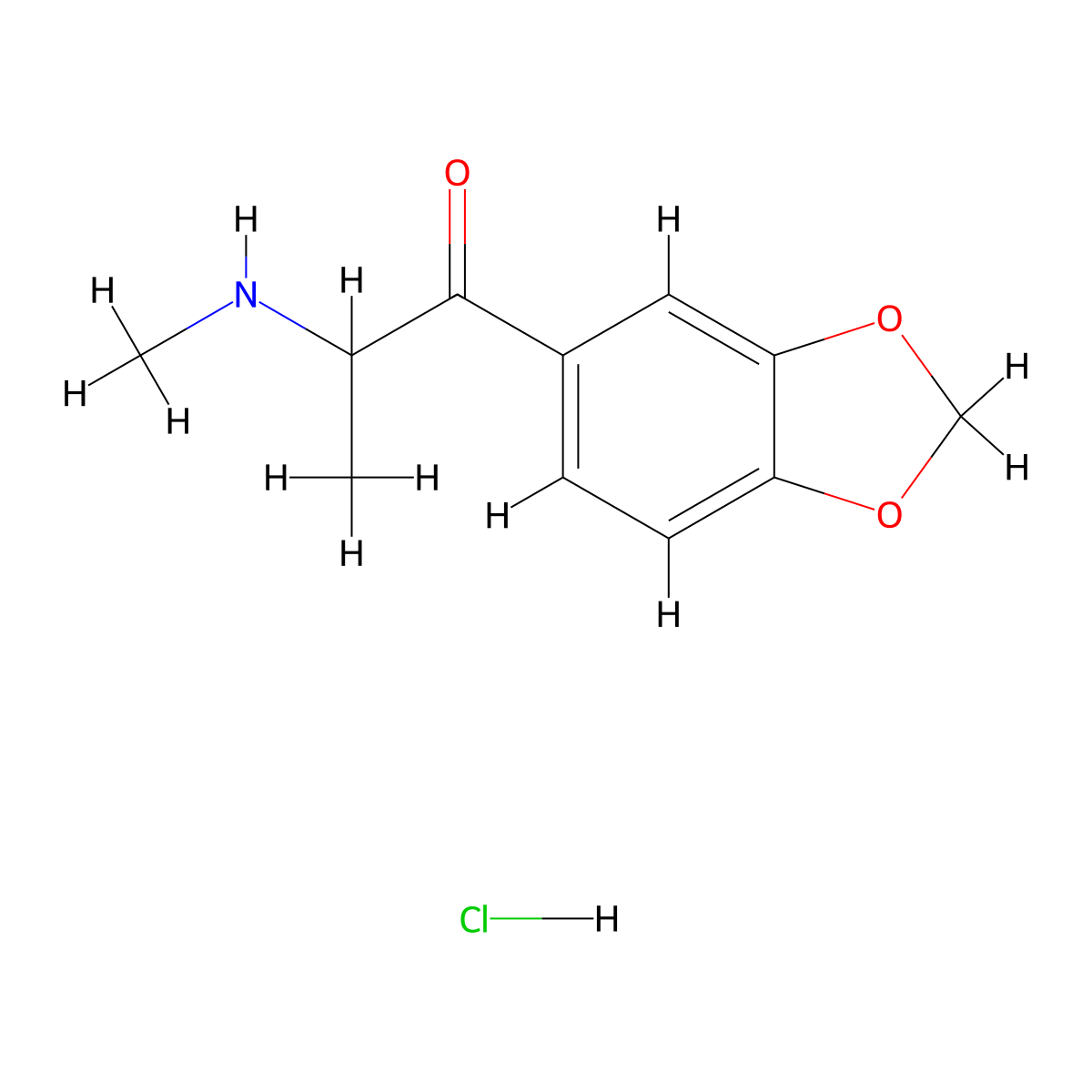 Methylone hydrochloride molecular structure, CAS 186028-80-8