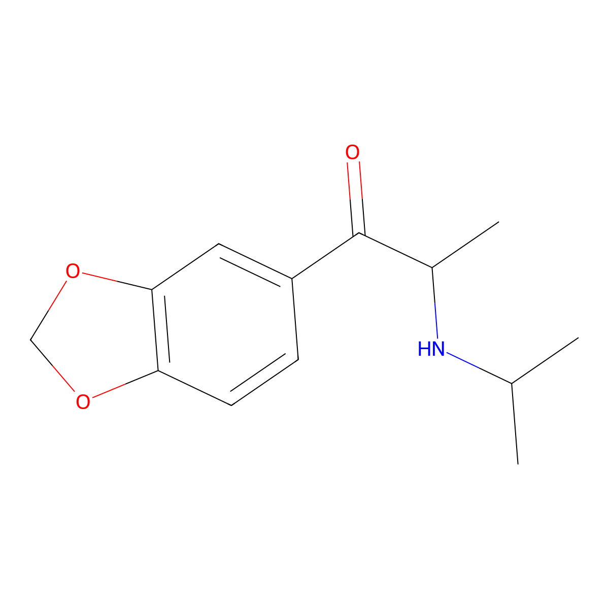 3,4-Methylenedioxy-N-isopropylcathinone molecular structure, CAS 186028-81-9