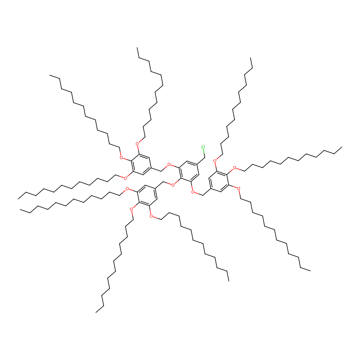 5-(Chloromethyl)-1,2,3-tris[(3,4,5-tridodecoxyphenyl)methoxy]benzene molecular structure, CAS 186031-57-2