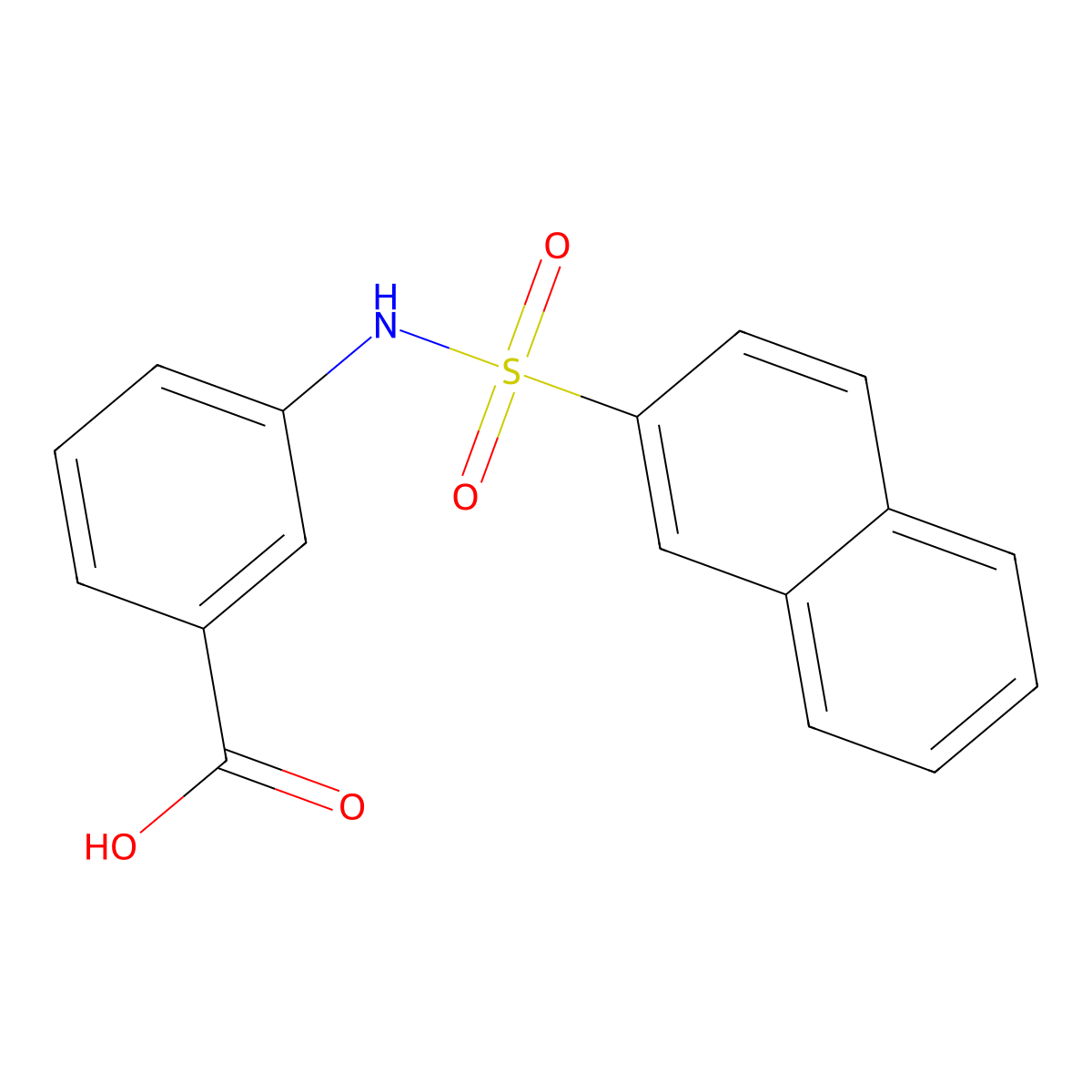 3-(Naphthalene-2-sulfonamido)benzoic acid molecular structure, CAS 186032-64-4