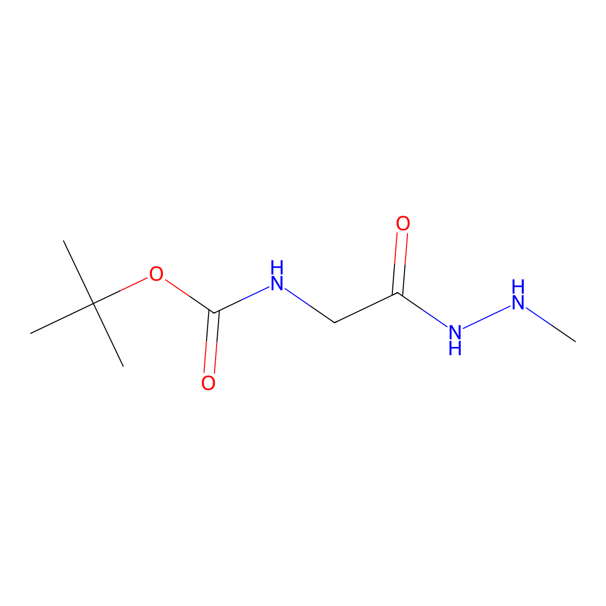 tert-Butyl (2-(2-methylhydrazinyl)-2-oxoethyl)carbamate molecular structure, CAS 186032-80-4