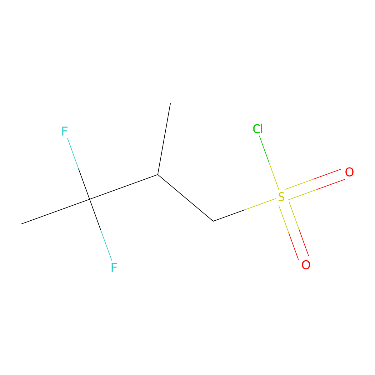 3,3-Difluoro-2-methylbutane-1-sulfonyl chloride molecular structure, CAS 1860336-31-7