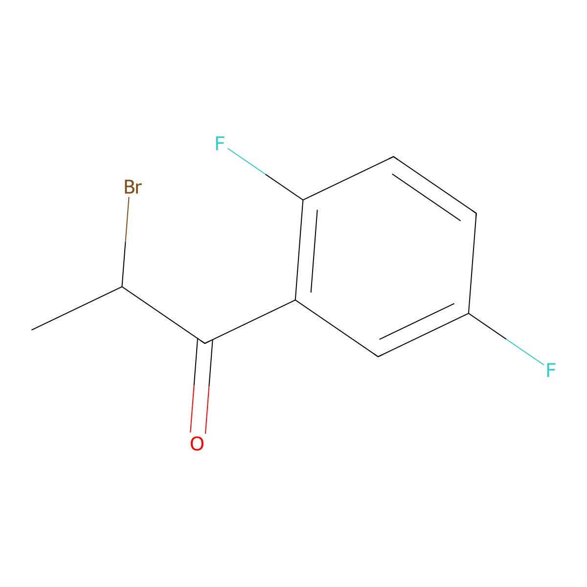2-Bromo-1-(2,5-difluorophenyl)propan-1-one molecular structure, CAS 186036-04-4