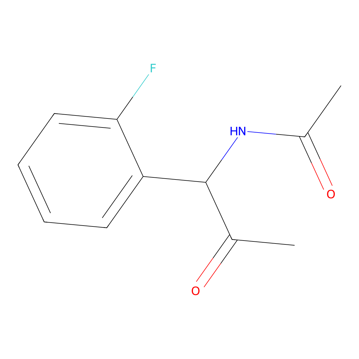 N-(1-(2-fluorophenyl)-2-oxopropyl)acetamide molecular structure, CAS 186036-07-7