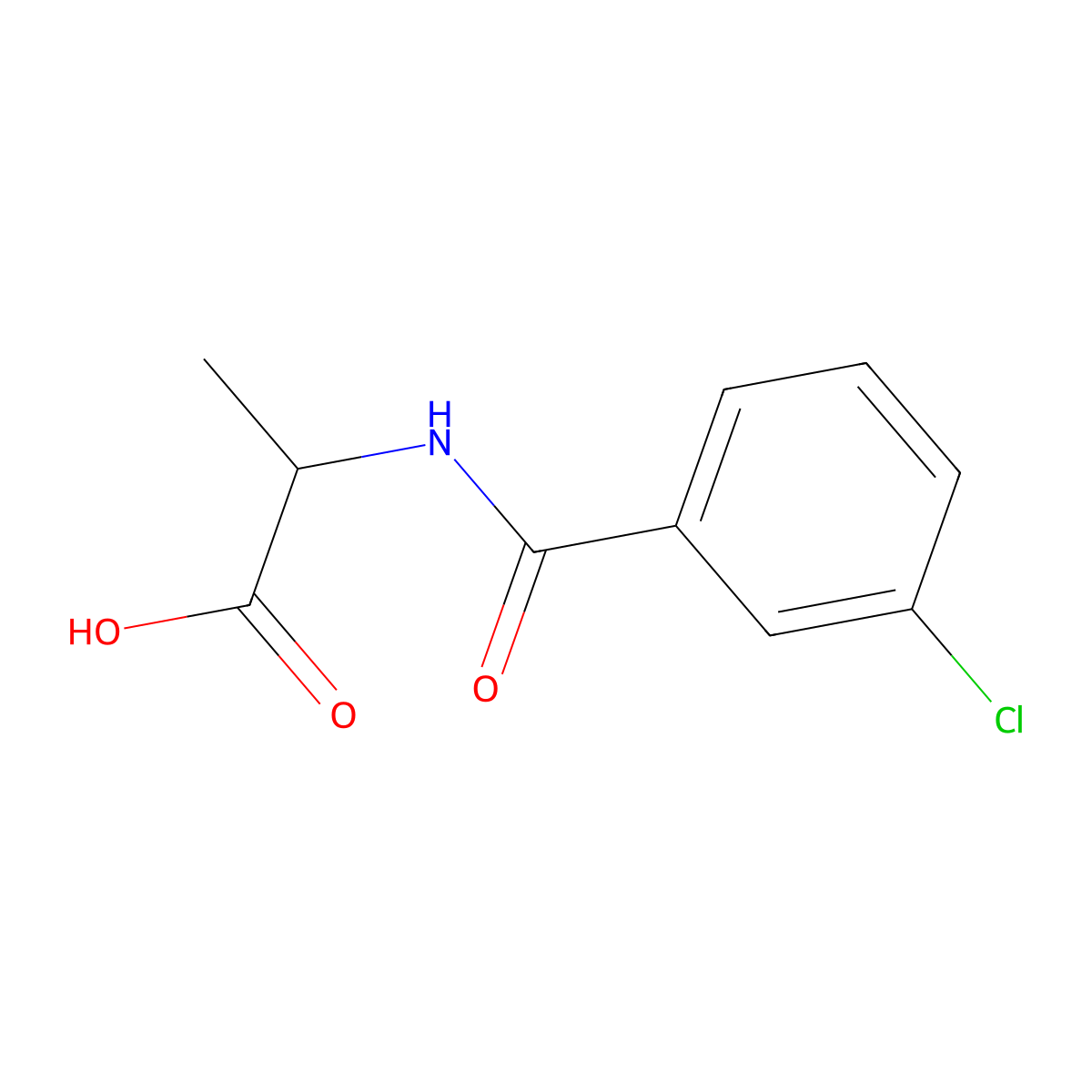 2-[(3-chlorobenzoyl)amino]propanoic Acid molecular structure, CAS 186036-10-2