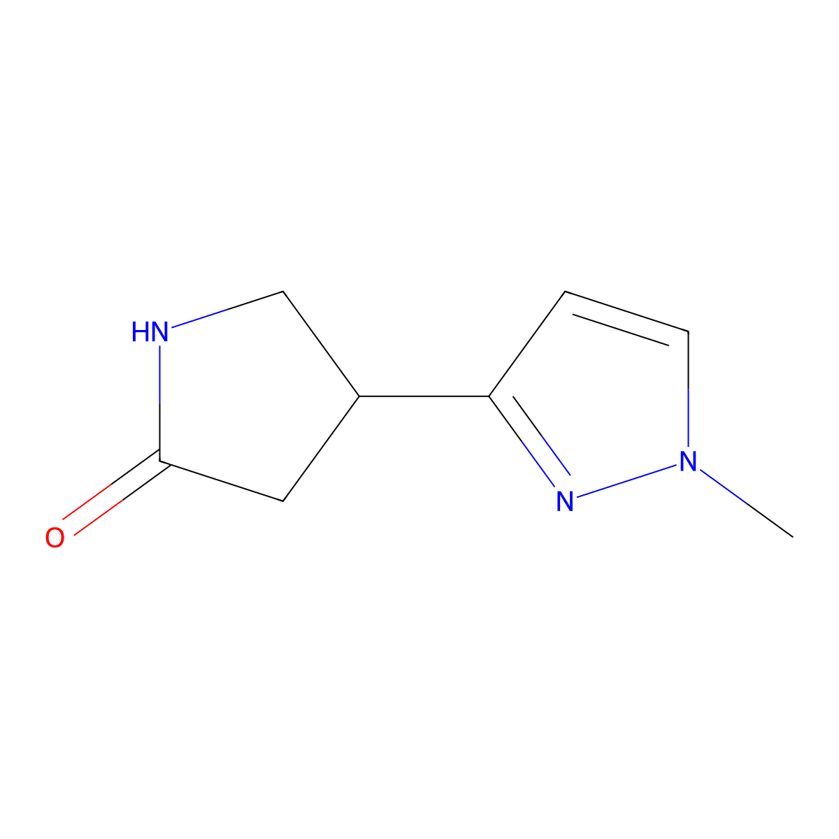 4-(1-methyl-1H-pyrazol-3-yl)pyrrolidin-2-one molecular structure, CAS 1860395-74-9