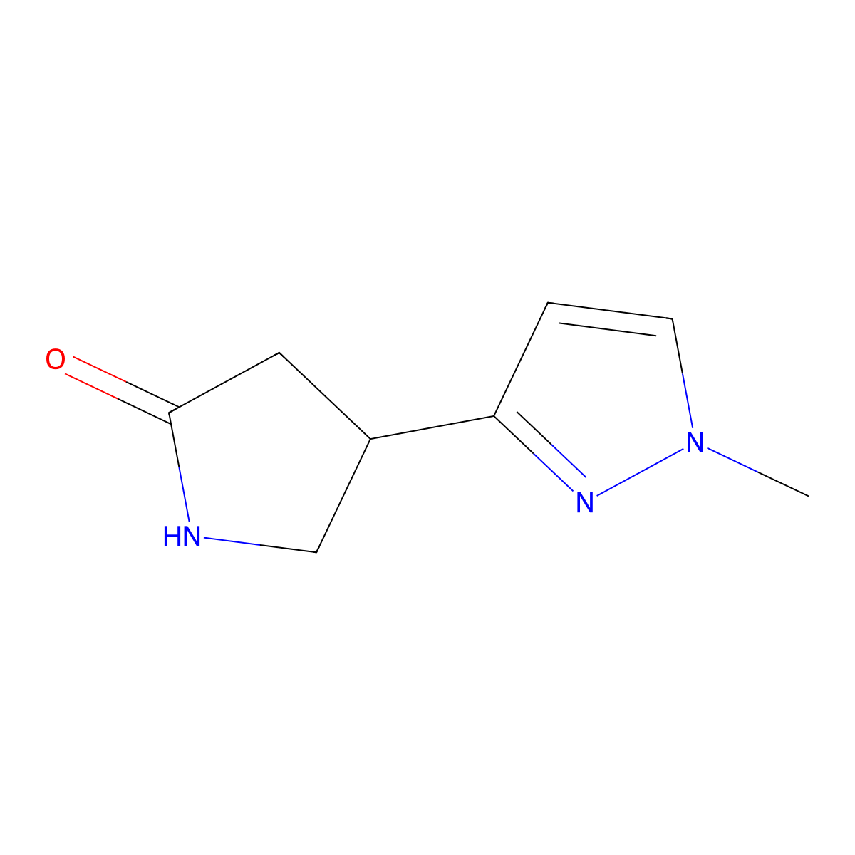 4-(1-methyl-1H-pyrazol-3-yl)pyrrolidin-2-one molecular structure, CAS 1860395-74-9