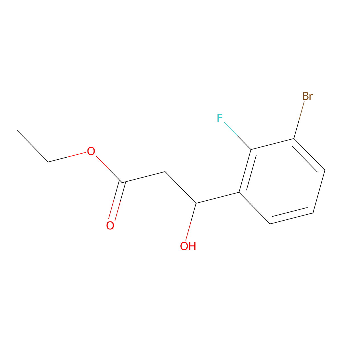 Ethyl 3-(3-Bromo-2-fluorophenyl)-3-hydroxypropanoate molecular structure, CAS 1860399-51-4