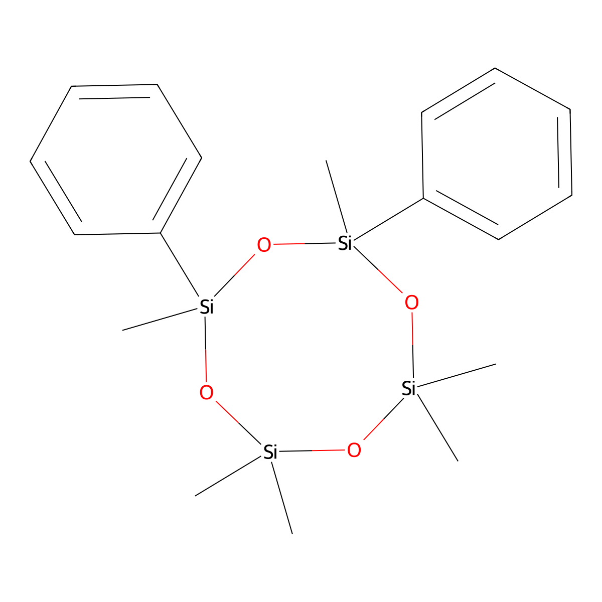racemic-2,4-Diphenyl-2,4,6,6,8,8-hexamethylcyclotetrasiloxane molecular structure, CAS 18604-02-9