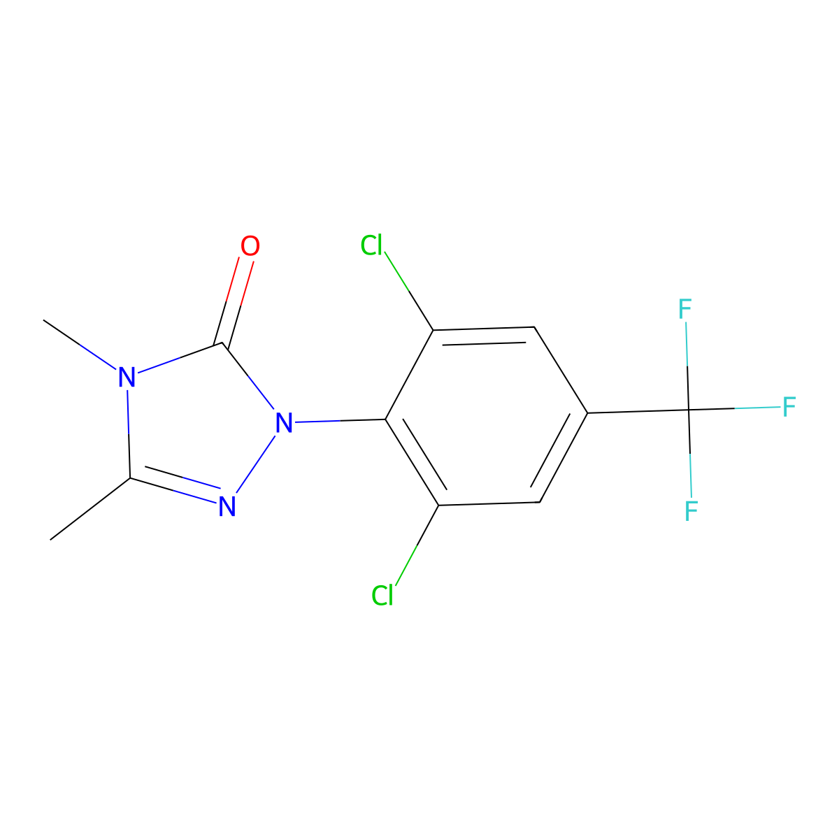 2-[2,6-Dichloro-4-(trifluoromethyl)phenyl]-4,5-dimethyl-1,2,4-triazol-3-one molecular structure, CAS 186042-18-2
