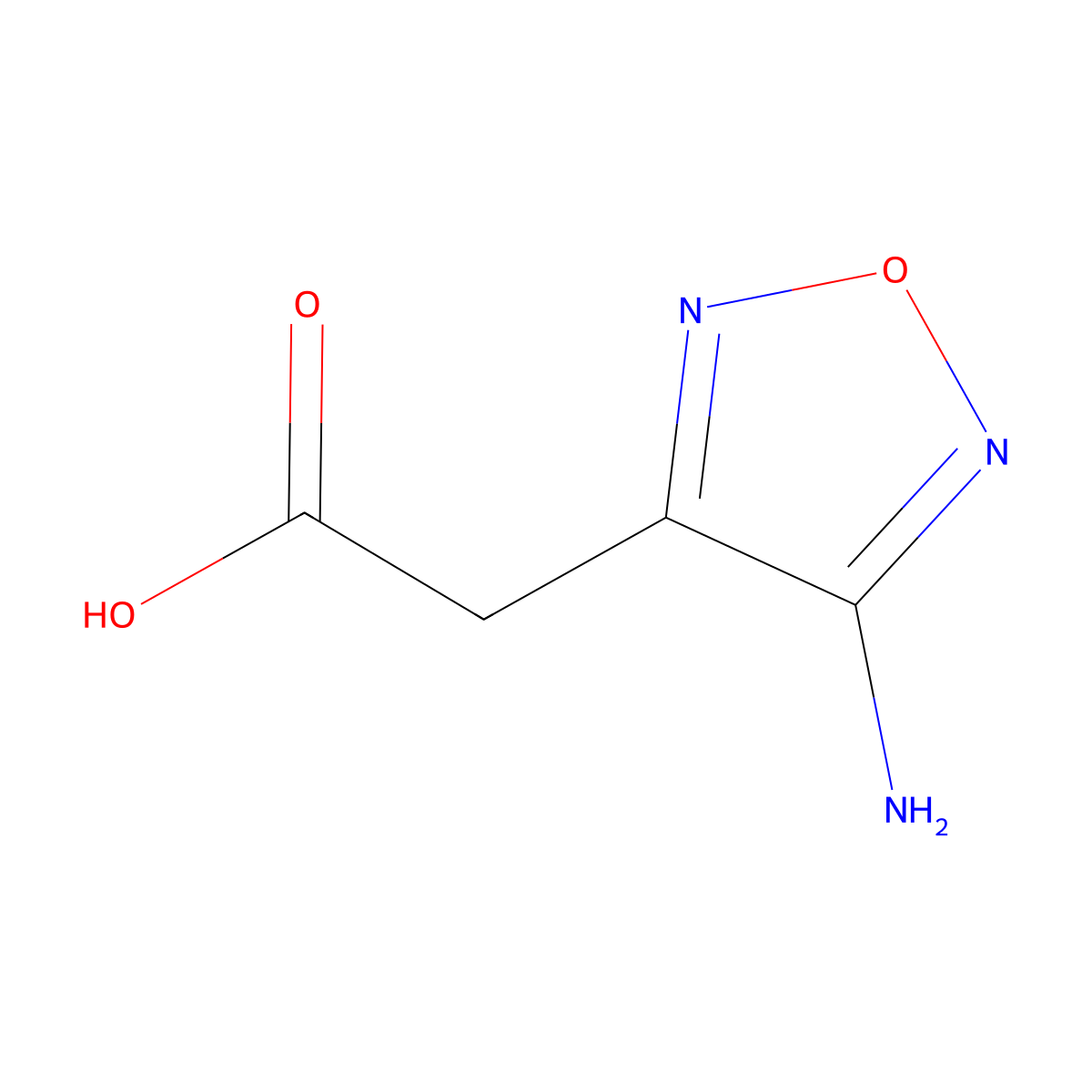 2-(4-Amino-1,2,5-oxadiazol-3-yl)acetic acid molecular structure, CAS 186044-13-3