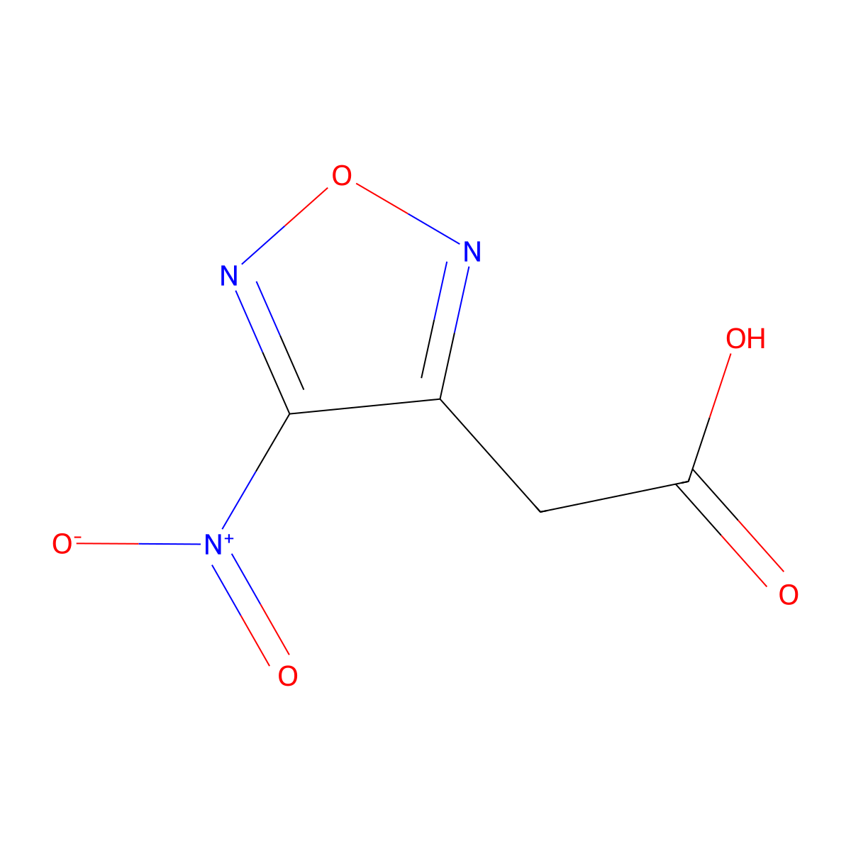 4-Nitro-1,2,5-oxadiazole-3-acetic acid molecular structure, CAS 186044-14-4