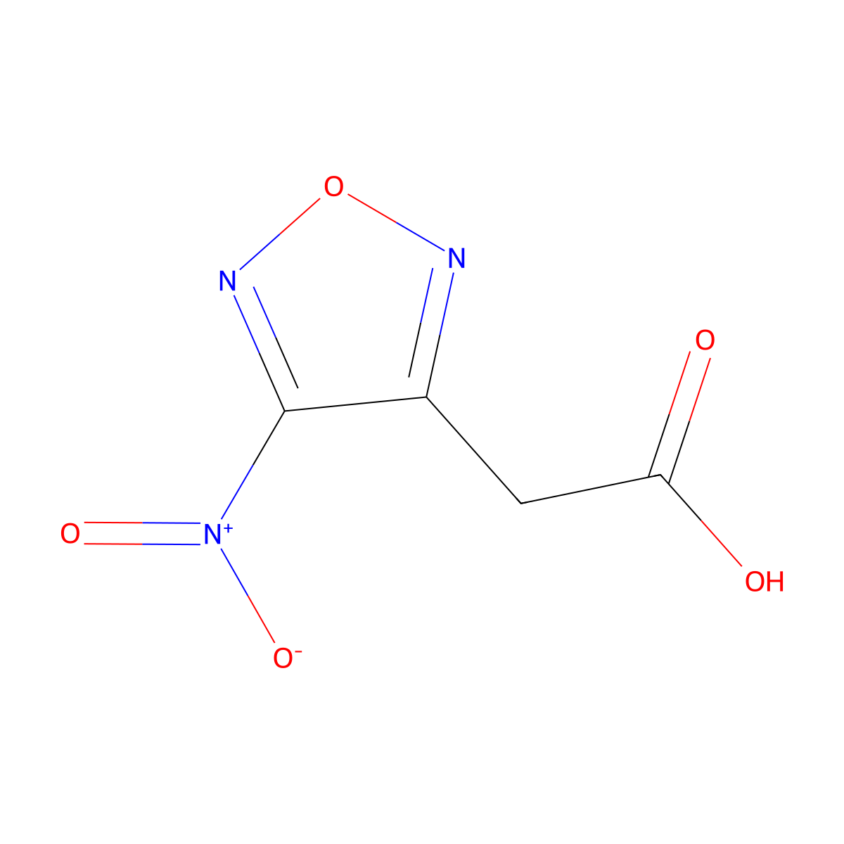 4-Nitro-1,2,5-oxadiazole-3-acetic acid molecular structure, CAS 186044-14-4