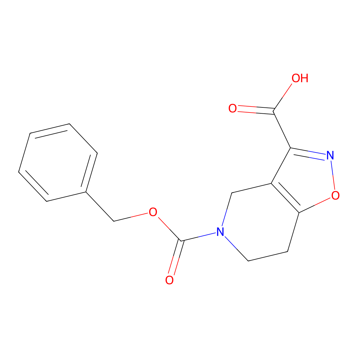 5-[(benzyloxy)carbonyl]-4H,5H,6H,7H-[1,2]oxazolo[4,5-c]pyridine-3-carboxylic acid molecular structure, CAS 1860453-38-8