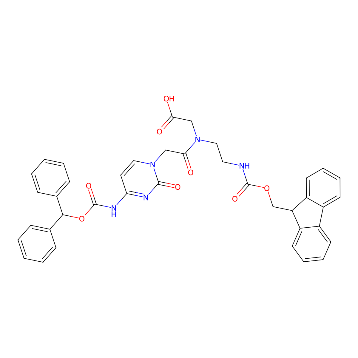 Fmoc-PNA-C(Bhoc)-OH molecular structure, CAS 186046-81-1