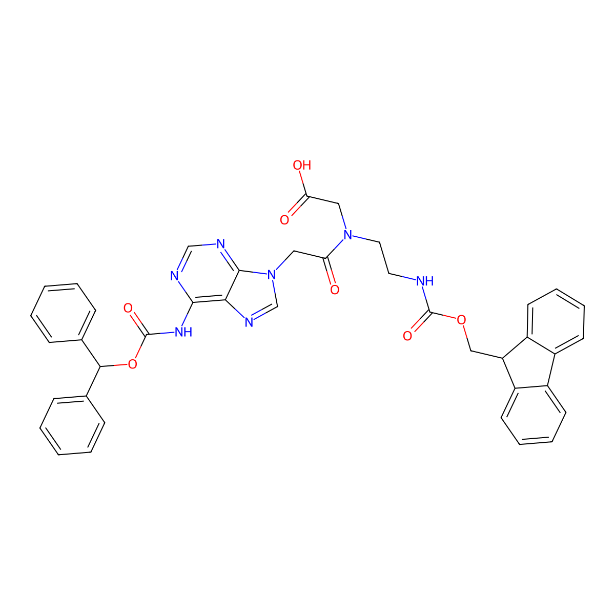 Fmoc-pna-a(bhoc)-oh molecular structure, CAS 186046-82-2