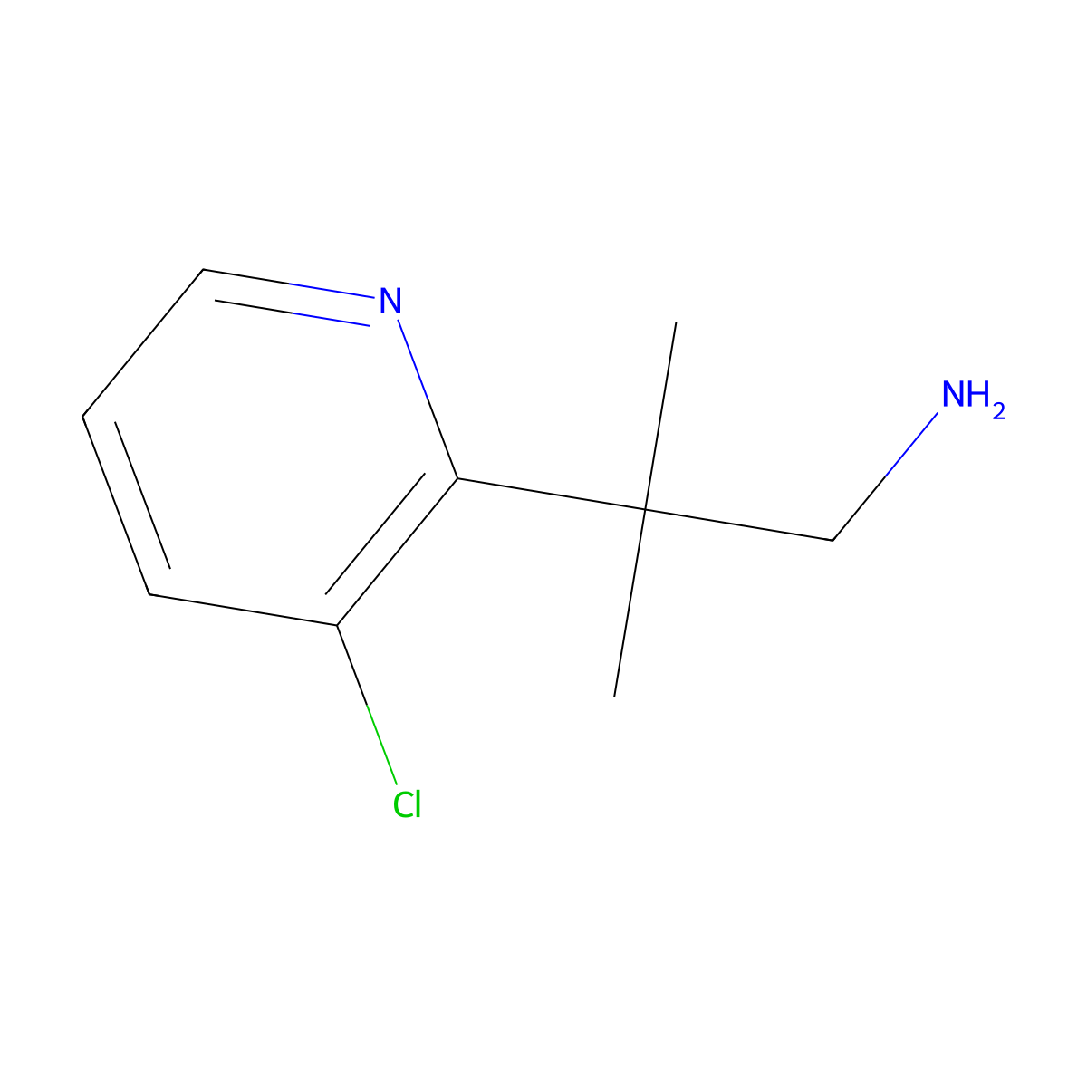 2-(3-Chloropyridin-2-yl)-2-methylpropan-1-amine molecular structure, CAS 1860475-30-4