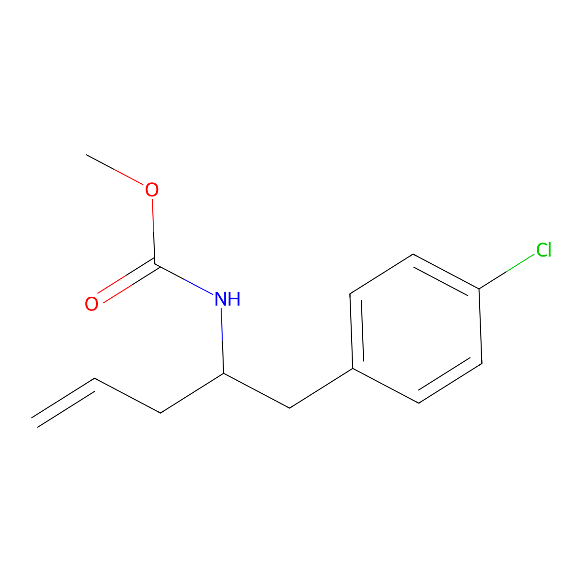 CarbaMic acid, [1-[(4-chlorophenyl)Methyl]-3-butenyl]-, Methyl ester (9CI) molecular structure, CAS 18605-65-7
