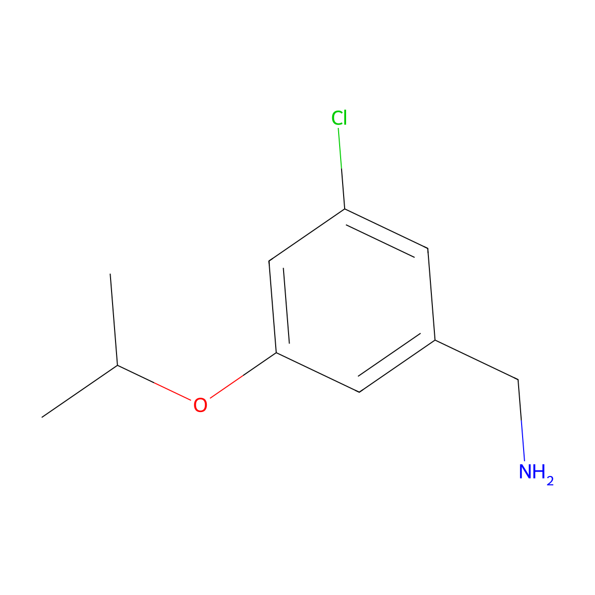 [3-Chloro-5-(propan-2-yloxy)phenyl]methanamine molecular structure, CAS 1860512-28-2