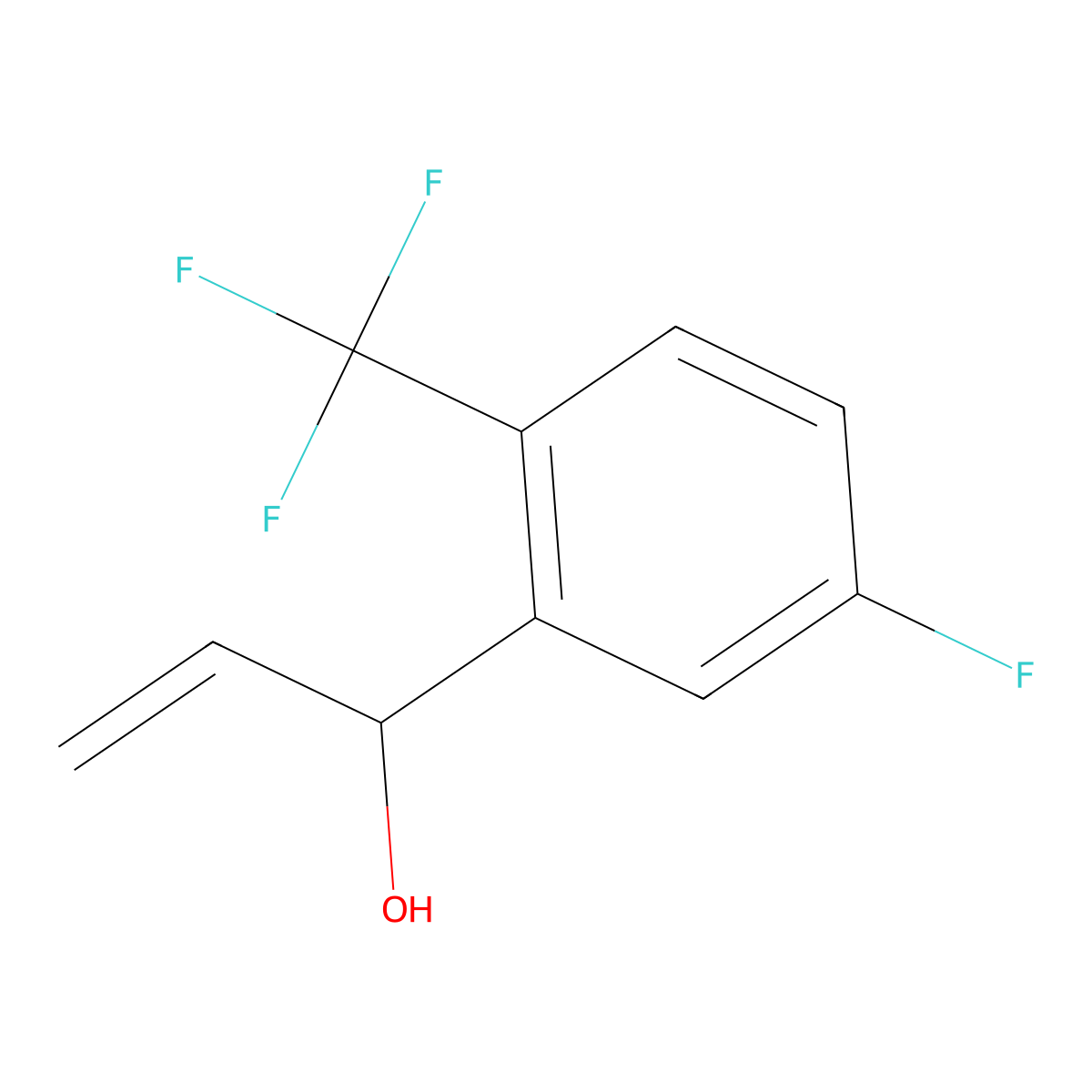 1-[5-Fluoro-2-(trifluoromethyl)phenyl]prop-2-en-1-ol molecular structure, CAS 1860523-13-2