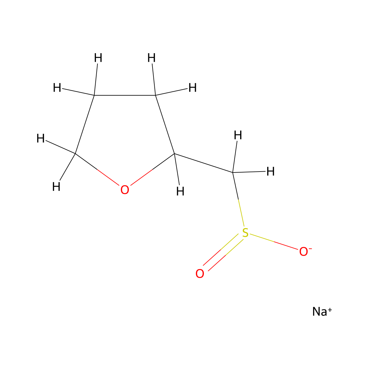 Sodium (oxolan-2-yl)methanesulfinate molecular structure, CAS 1860584-22-0