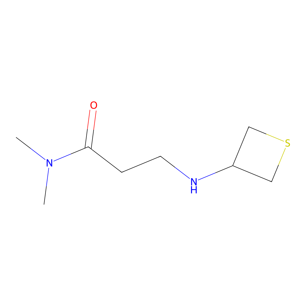 N,N-Dimethyl-3-(thietan-3-ylamino)propanamide molecular structure, CAS 1860614-67-0