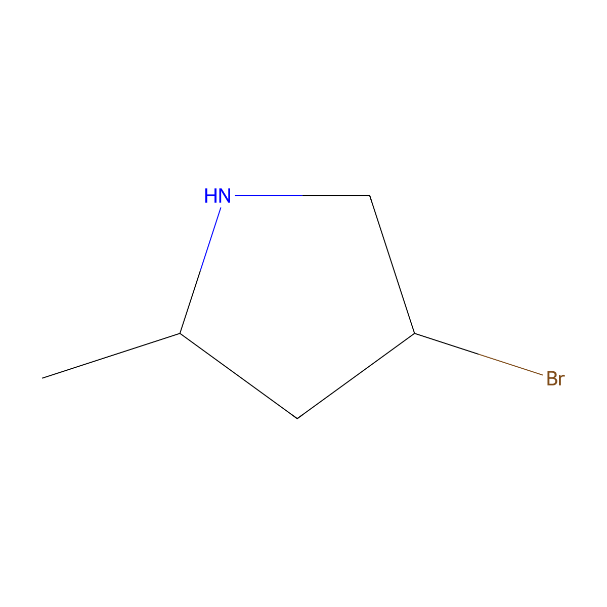 4-Bromo-2-methylpyrrolidine molecular structure, CAS 1860624-77-6