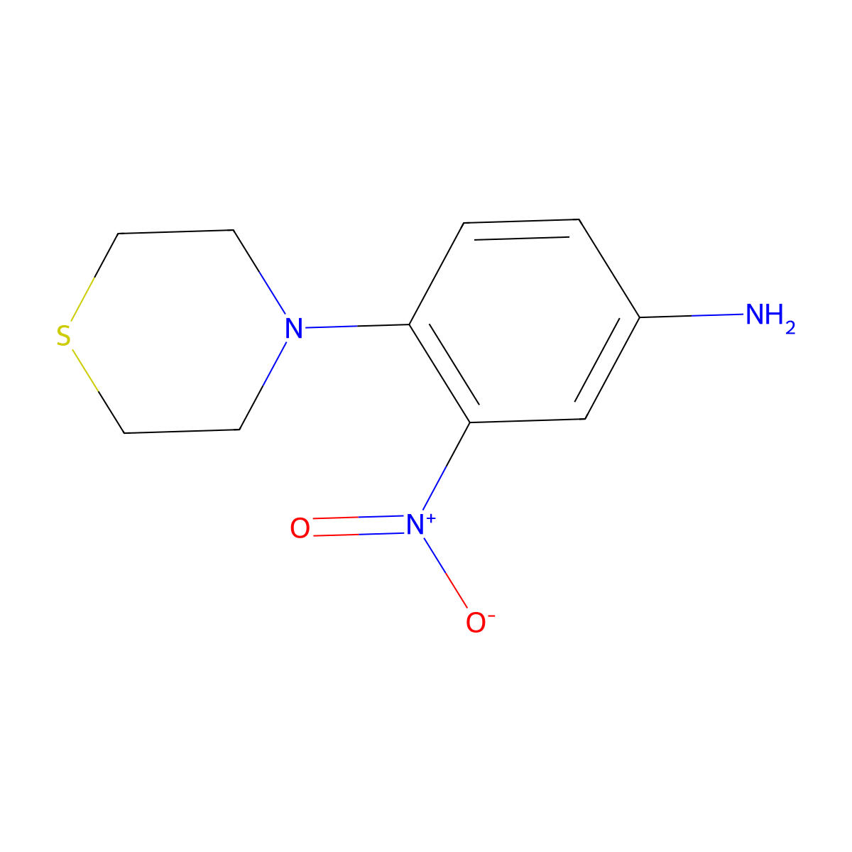 3-Nitro-4-(thiomorpholin-4-yl)aniline molecular structure, CAS 1860665-15-1
