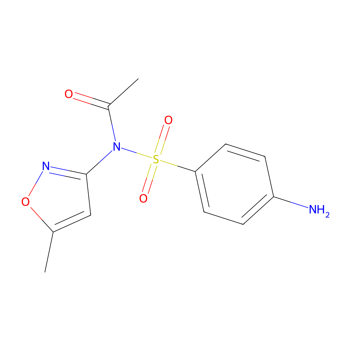 Acetylsulfisomezole molecular structure, CAS 18607-98-2