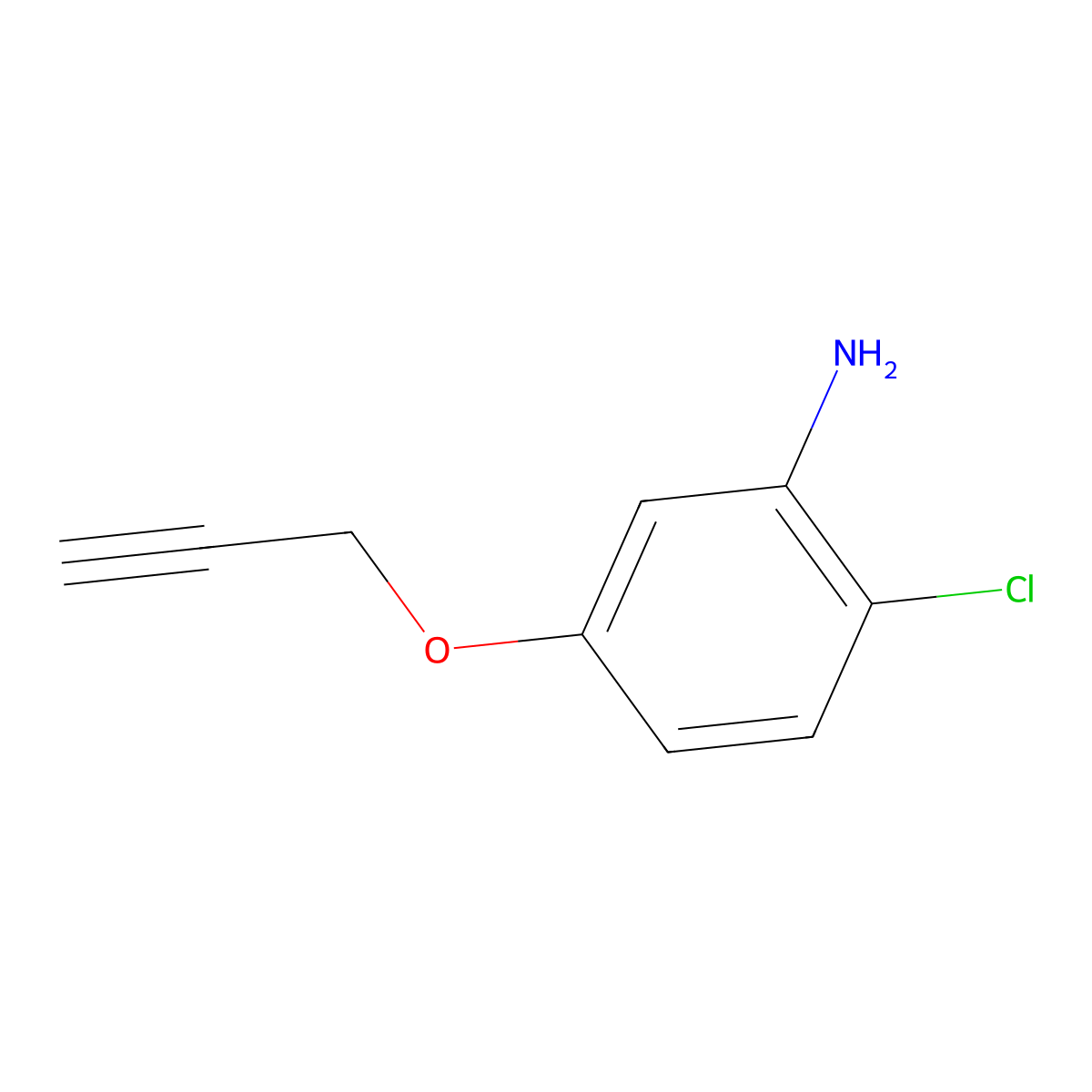 2-Chloro-5-(prop-2-yn-1-yloxy)aniline molecular structure, CAS 1860750-79-3