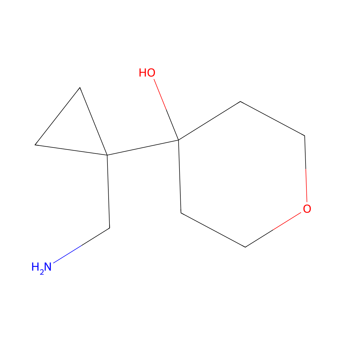 4-[1-(Aminomethyl)cyclopropyl]oxan-4-ol molecular structure, CAS 1860790-55-1