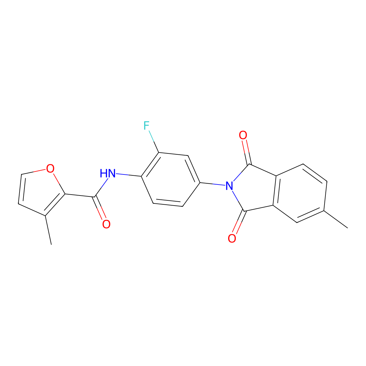 N-[4-(1,3-Dihydro-5-methyl-1,3-dioxo-2H-isoindol-2-yl)-2-fluorophenyl]-3-methyl-2-furancarboxamide molecular structure, CAS 1860797-76-7